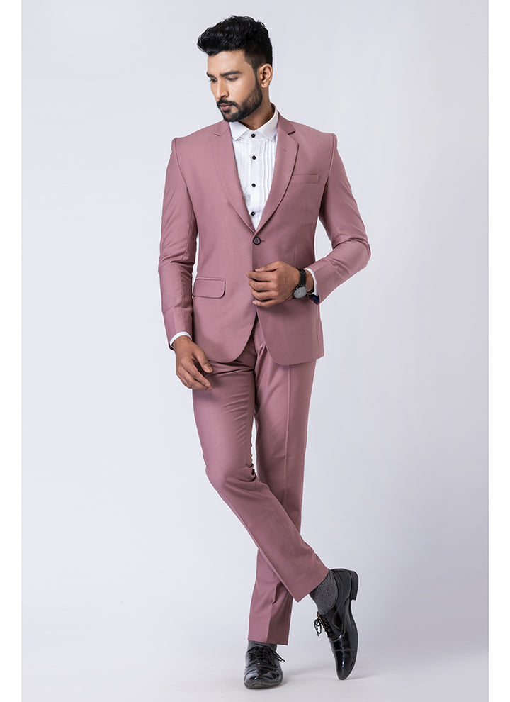 Polyster Tr Mauve  Party Wear Formal Blazer With Trouser