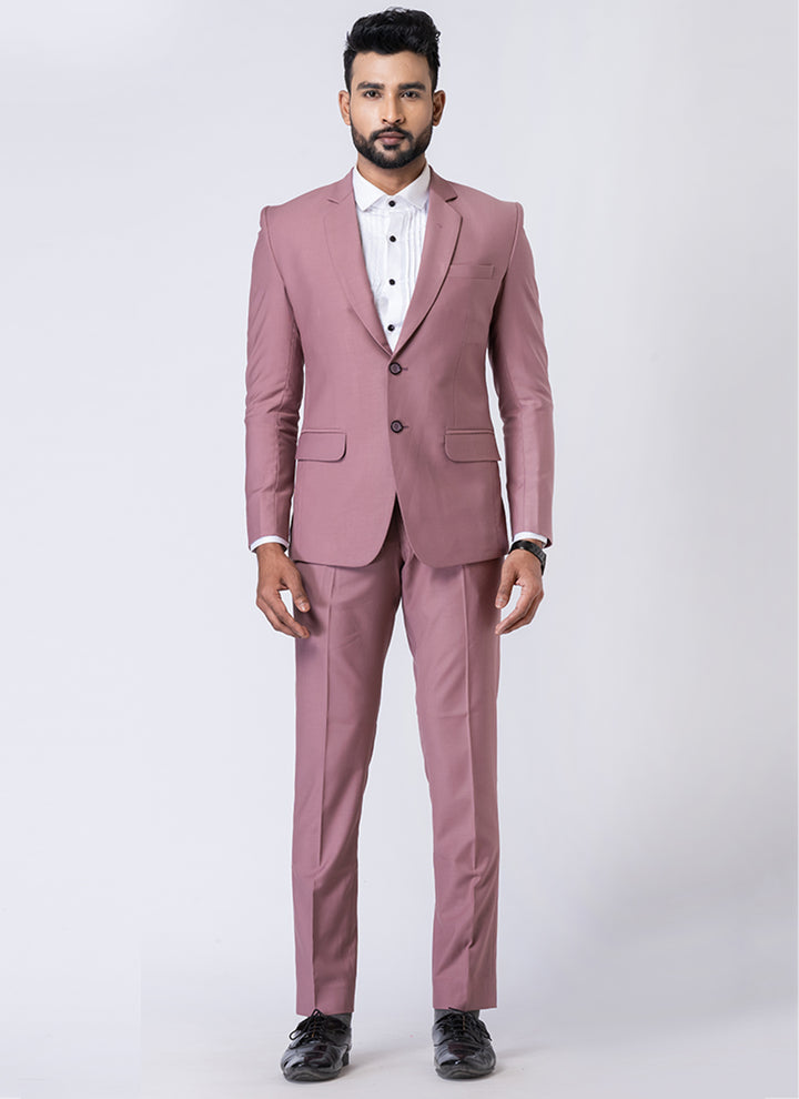 Polyster Tr Mauve  Party Wear Formal Blazer With Trouser