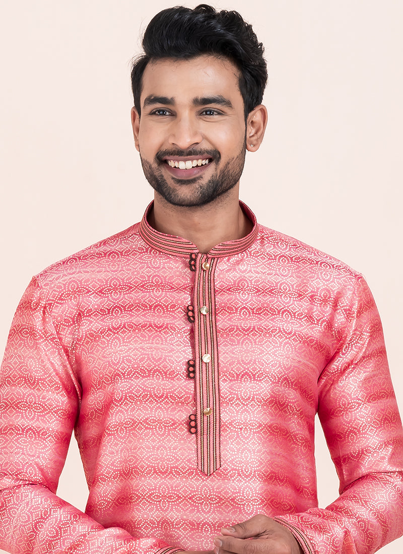 Cotton Multi Festival Wear Jacquard Work Readymade Kurta Pajama