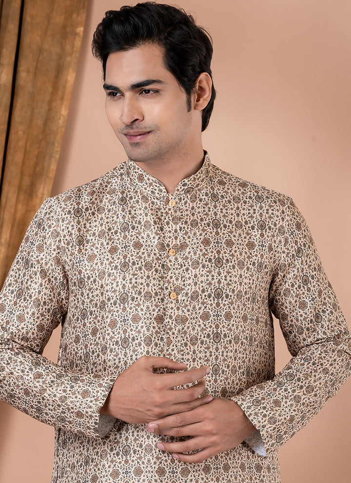 Heavy Cotton Multi Festival Wear Weaving Kurta Pajama