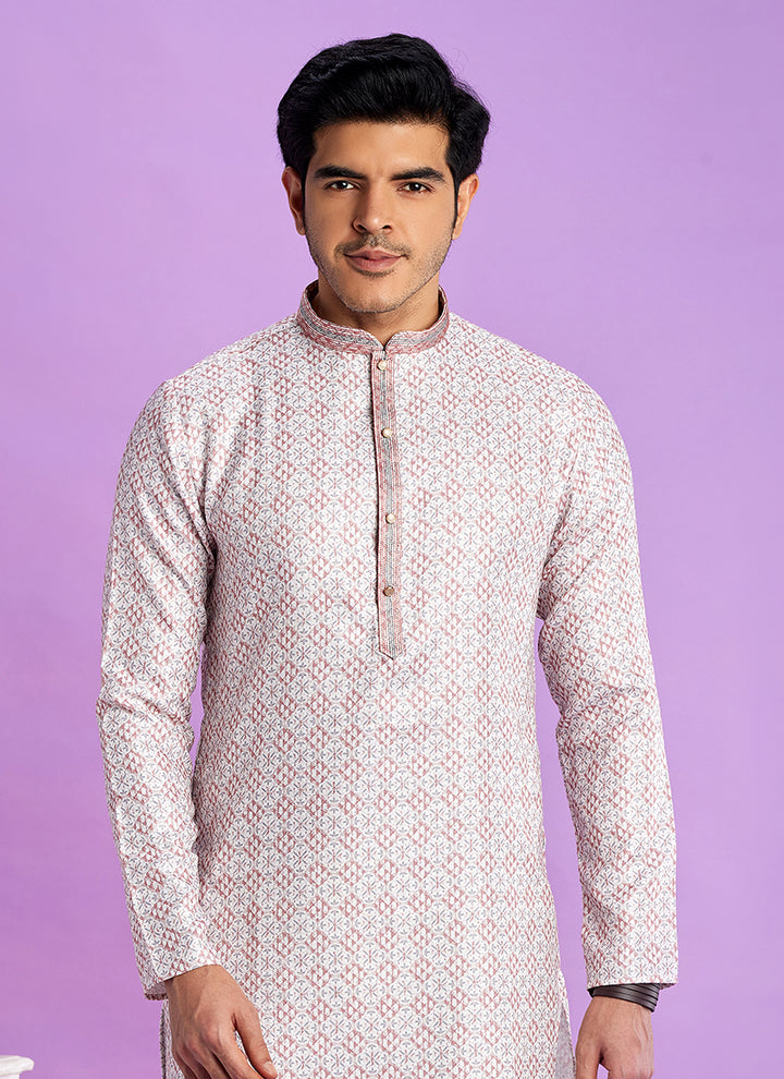 Semi Cotton Multi Color Traditional Wear Digital Printed Kurta Pajama