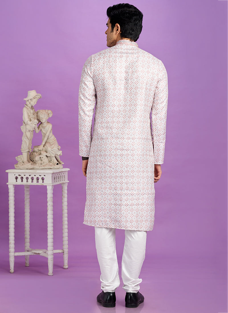 Semi Cotton Multi Color Traditional Wear Digital Printed Kurta Pajama