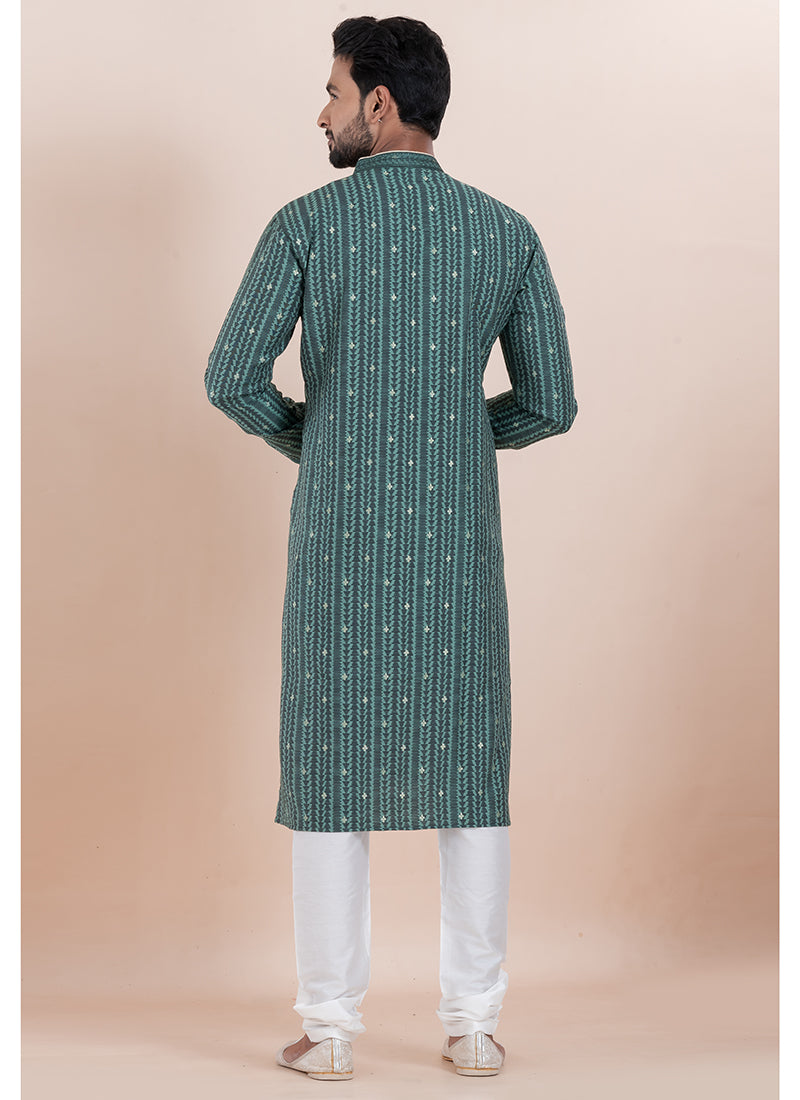 Silk Multi Color Ceremonial Wear Jacquard Work Readymade Kurta Pajama