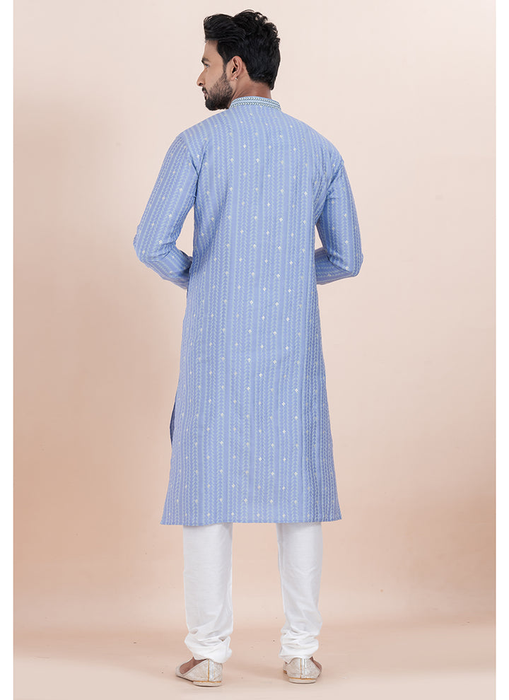 Silk Multi Color Ceremonial Wear Jacquard Work Readymade Kurta Pajama
