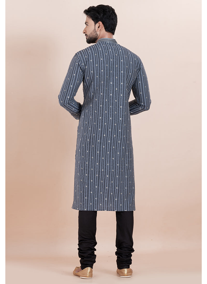 Silk Multi Color Ceremonial Wear Jacquard Work Readymade Kurta Pajama