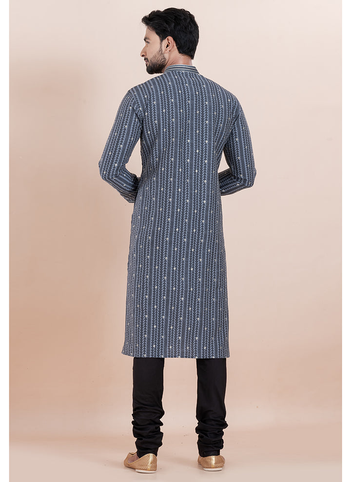 Silk Multi Color Ceremonial Wear Jacquard Work Readymade Kurta Pajama