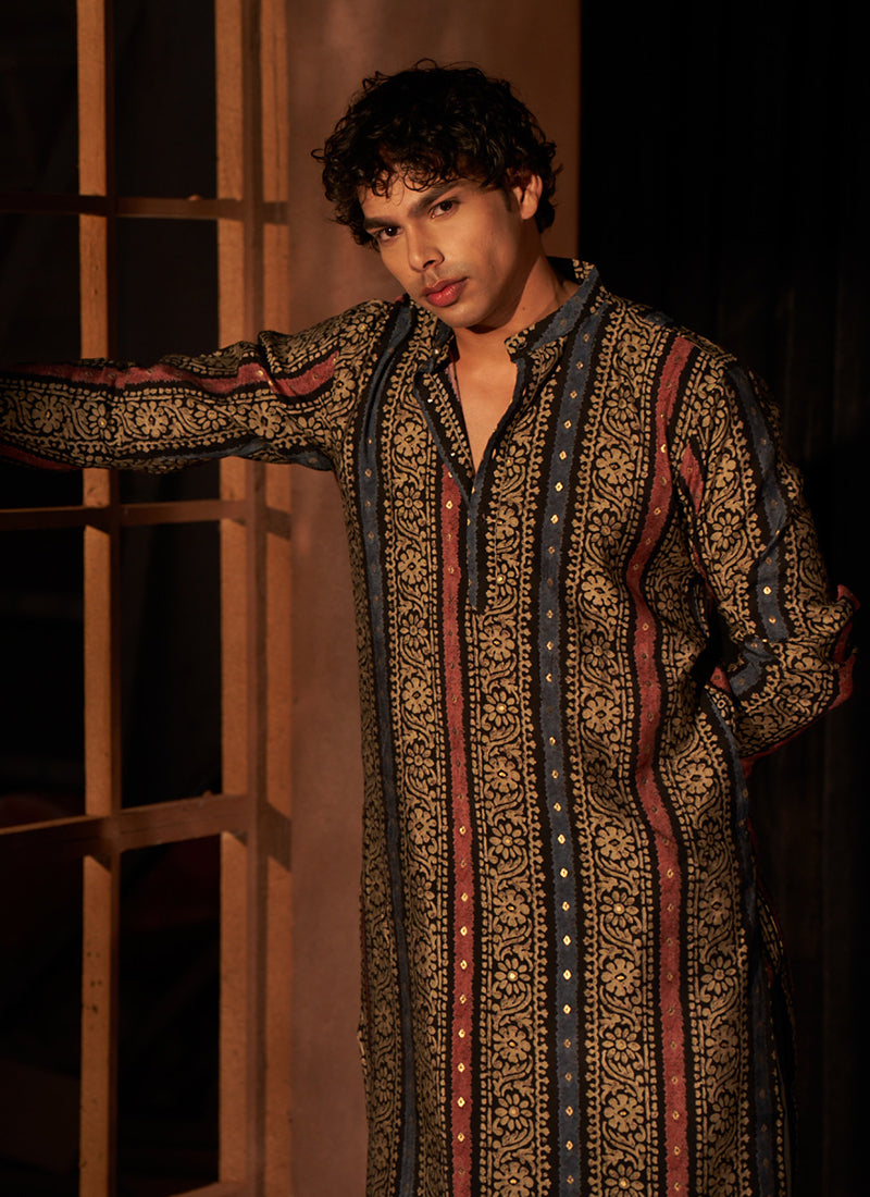 Modal Silk Multy Ceremonial Wear Printed Readymade Kurta Pajama
