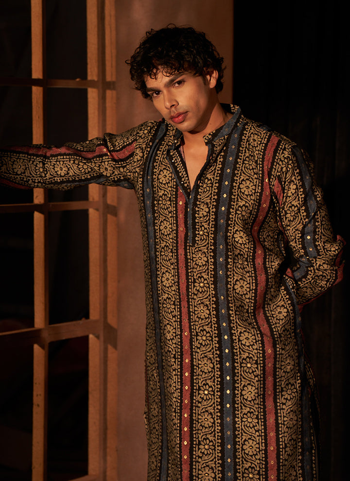 Modal Silk Multy Ceremonial Wear Printed Readymade Kurta Pajama
