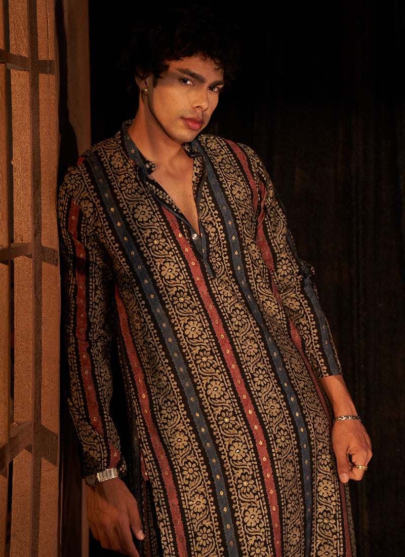 Modal Silk Multy Ceremonial Wear Printed Readymade Kurta Pajama