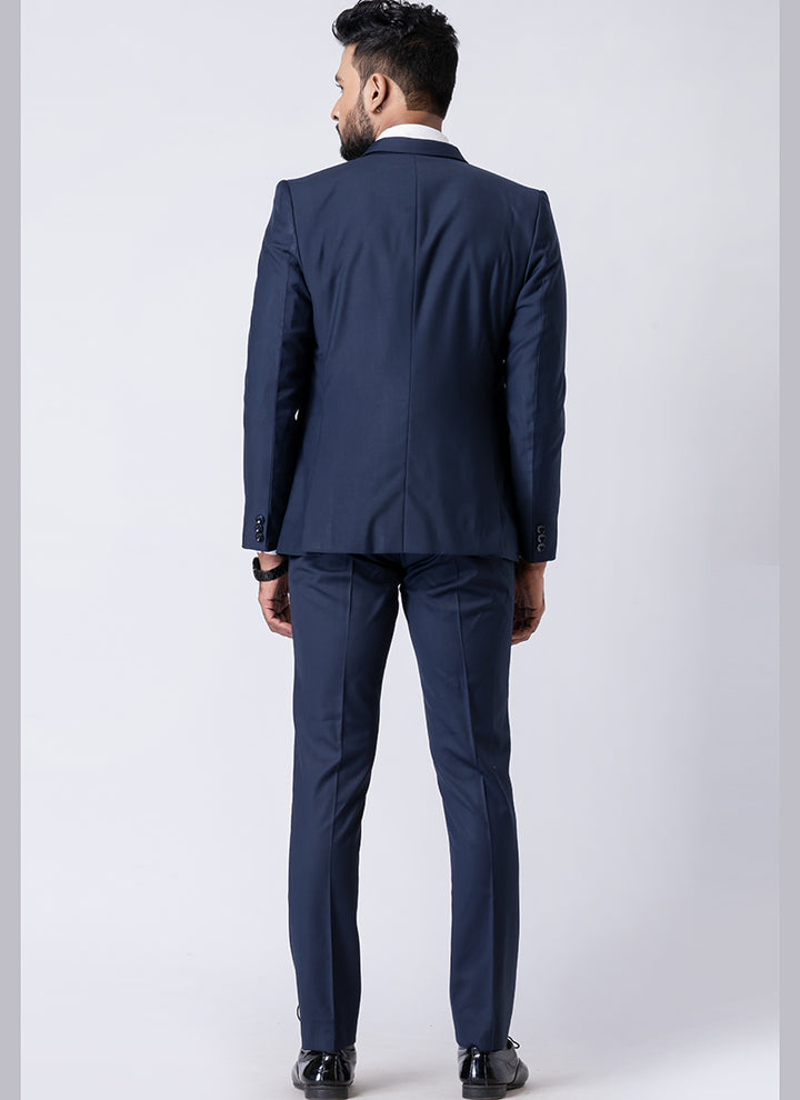 Polyster Tr Navy Blue Party Wear Formal Blazer With Trouser