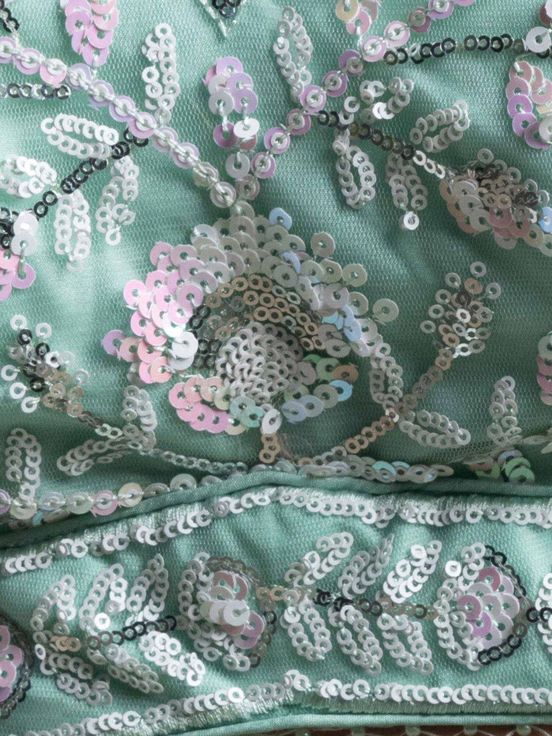 Blue Sequins Net Engagement Wear Lehenga Choli With Dupatta