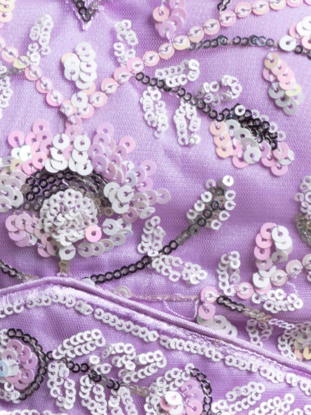 Lavender Sequins Net Reception Wear Lehenga Choli
