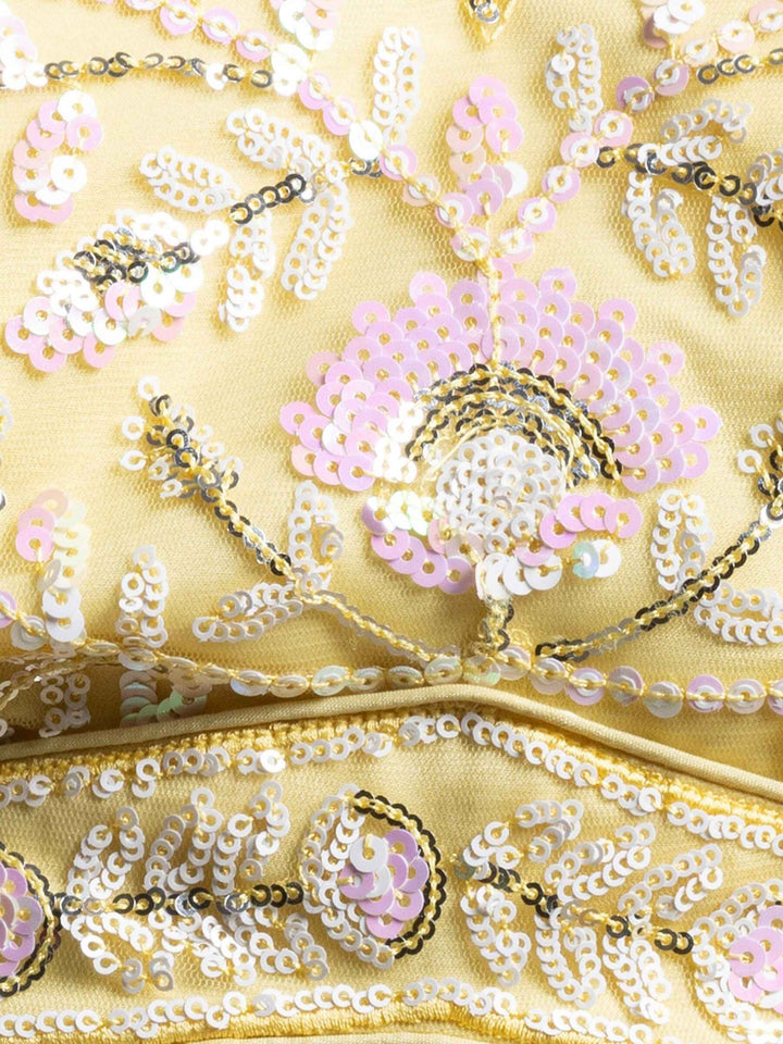Yellow Sequins Net Haldi Wear Lehenga Choli With Dupatta