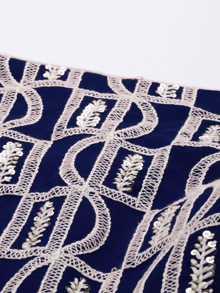 Blue Thread Work Georgette Sangeet Wear Lehenga Choli