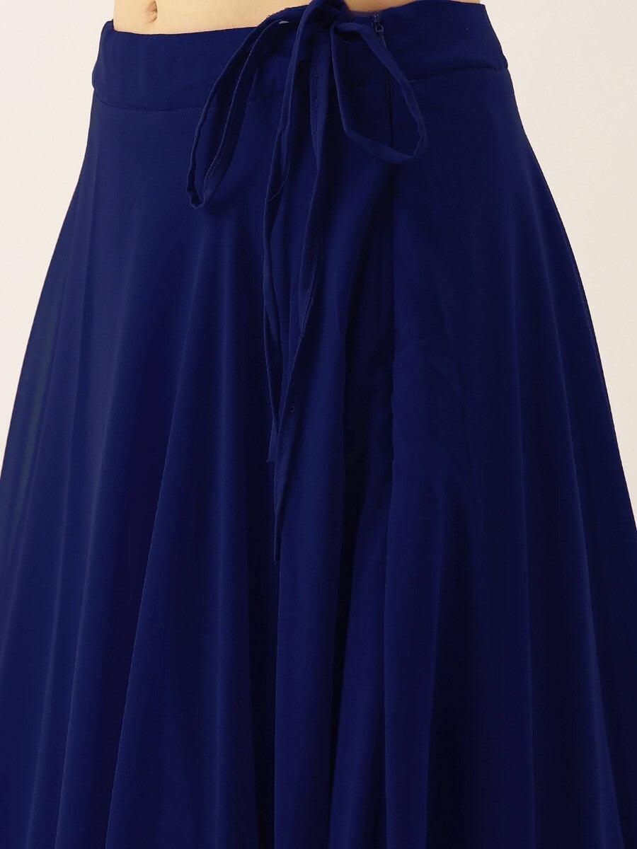 Blue Thread Work Georgette Sangeet Wear Lehenga Choli