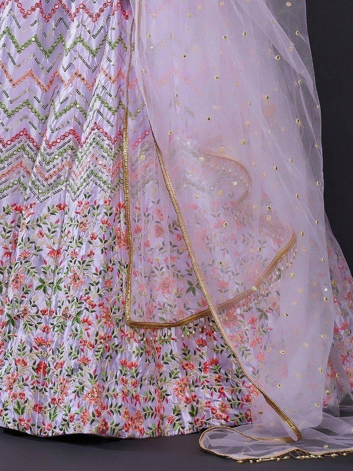 Amazing Light Purple Sequins Stain Lehenga Choli With Dupatta