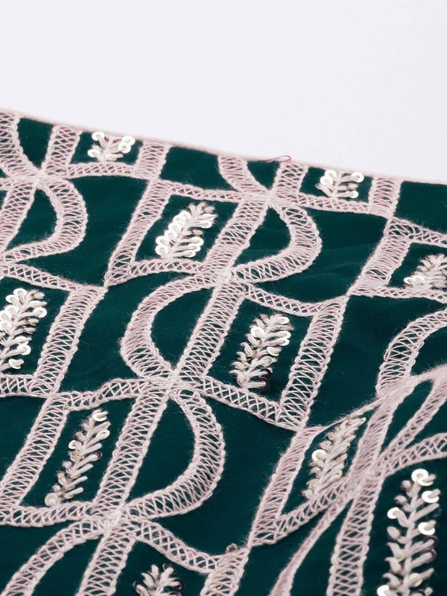 Green Georgette Party Wear Lehenga With Embroidered Choli