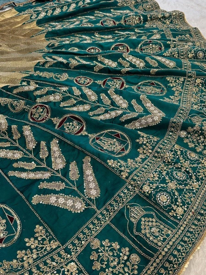Green Thread Work Silk Engagement Wear Lehenga Choli