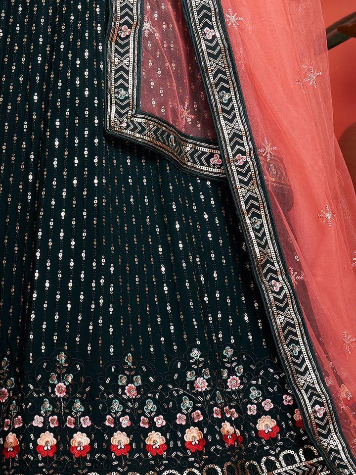 Green Embroidery Georgette  Wedding Wear Lehenga Choli