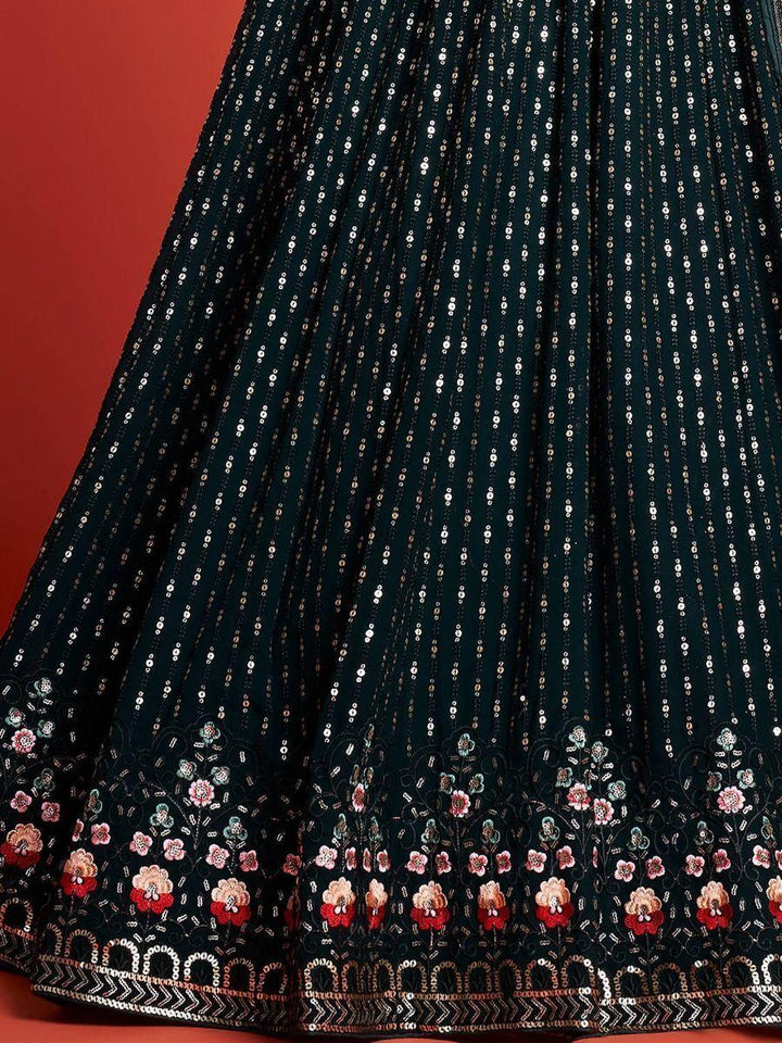 Green Embroidery Georgette  Wedding Wear Lehenga Choli