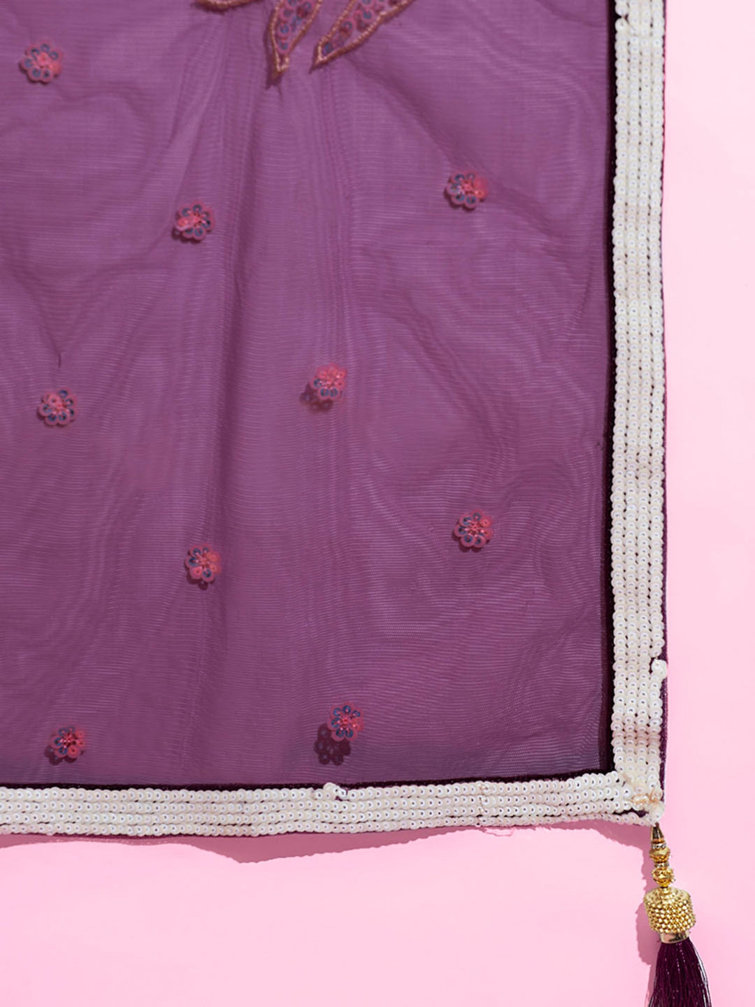 Wine Sequins Net Engagement Wear Lehenga Choli