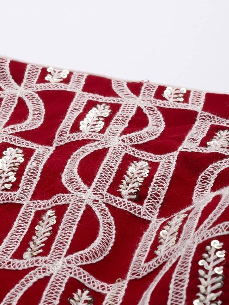 Red Georgette Event Wear Lehenga With Embroidered Choli