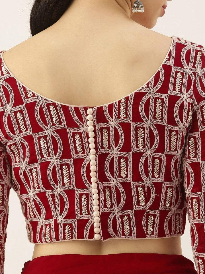 Red Georgette Event Wear Lehenga With Embroidered Choli