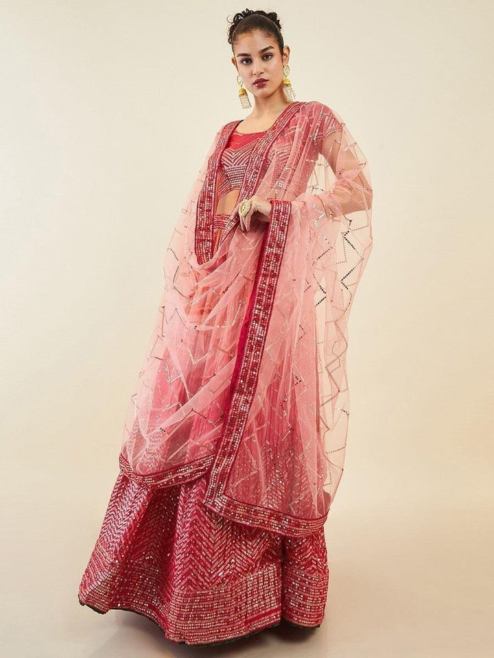 Pink Sequins Art Silk Festival Wear Lehenga Choli