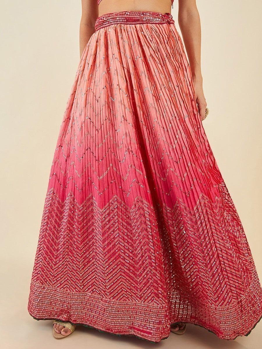 Pink Sequins Art Silk Festival Wear Lehenga Choli