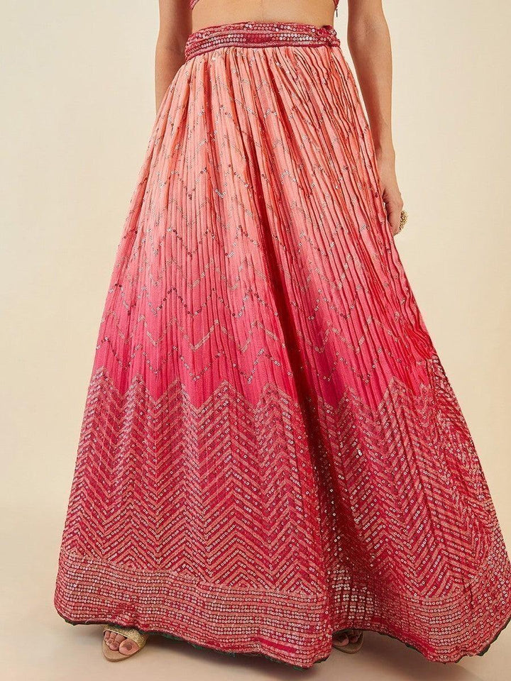 Pink Sequins Art Silk Festival Wear Lehenga Choli
