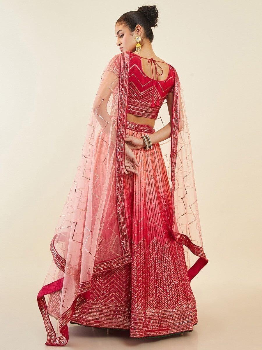 Pink Sequins Art Silk Festival Wear Lehenga Choli