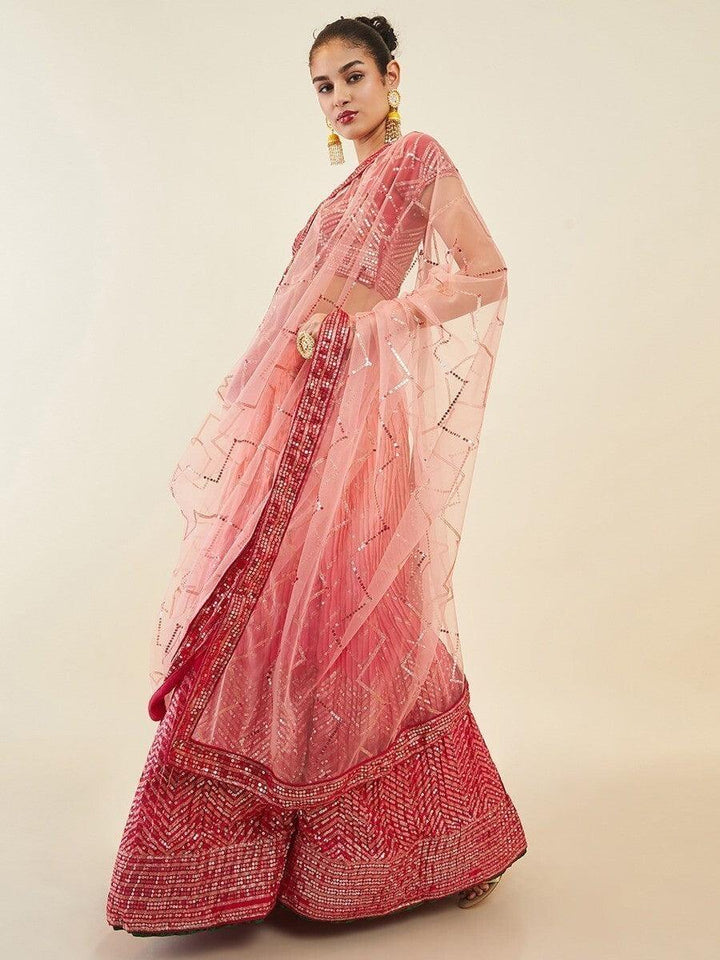 Pink Sequins Art Silk Festival Wear Lehenga Choli
