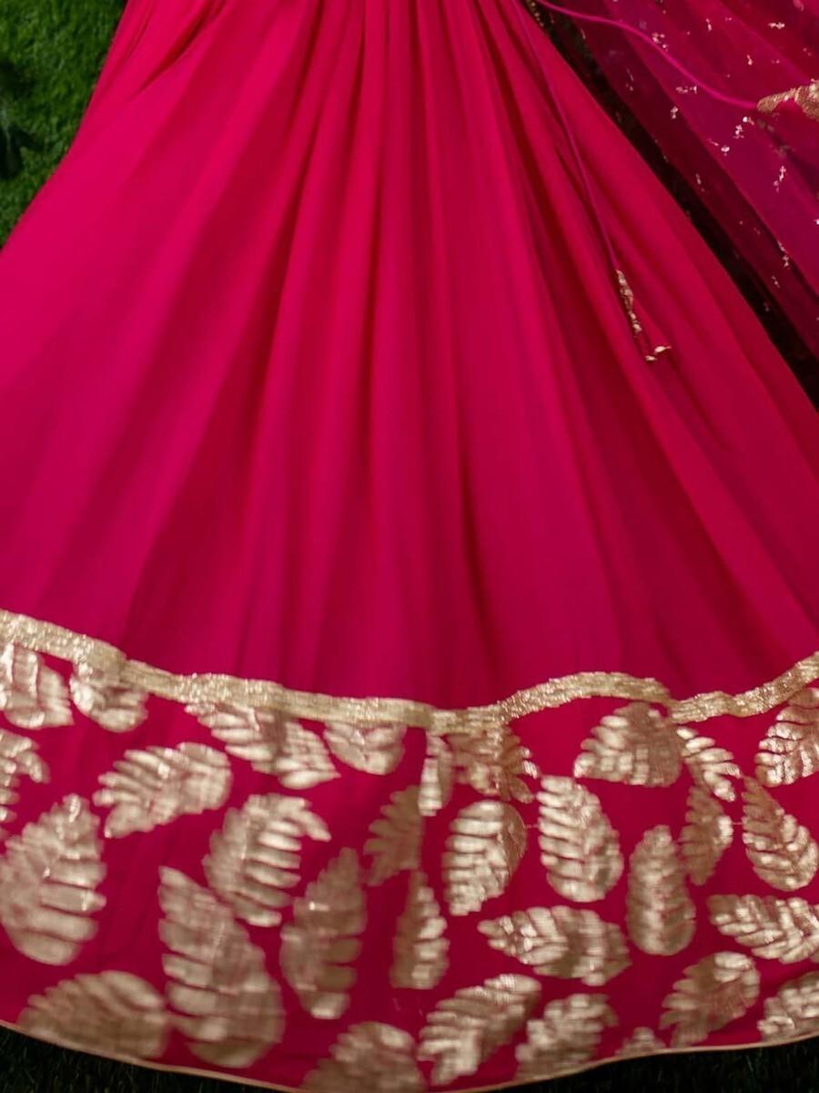 Pink Sequin Embroidered Georgette Engagement Wear Lehenga Choli