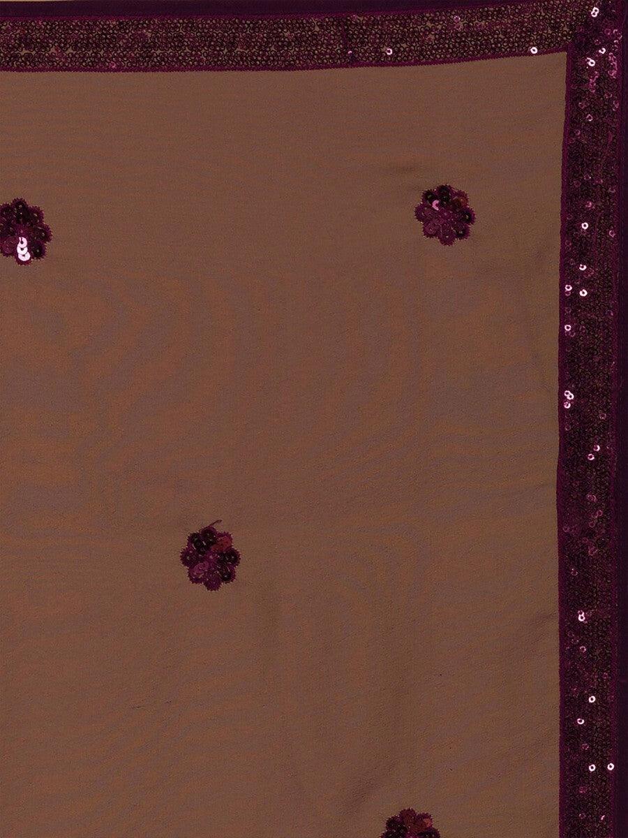 Purple Embroidered Georgette Party Wear Lehenga Choli
