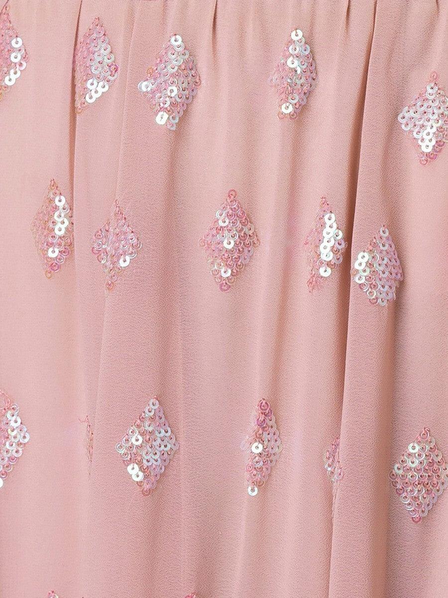 Pink Sequins Georgette Engagement Wear Lehenga Choli