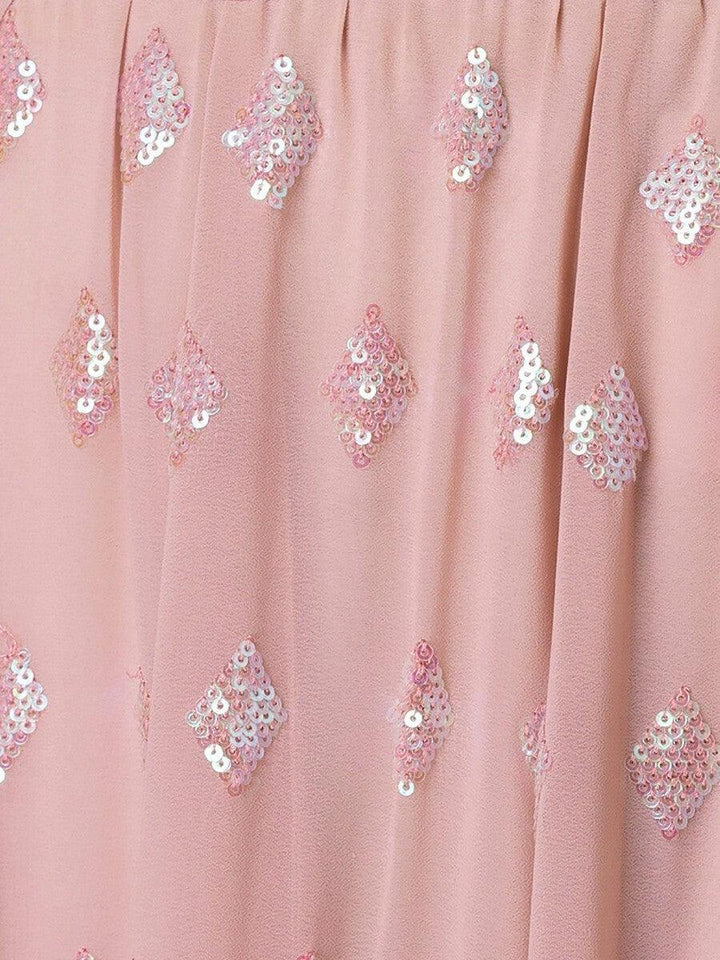 Pink Sequins Georgette Engagement Wear Lehenga Choli