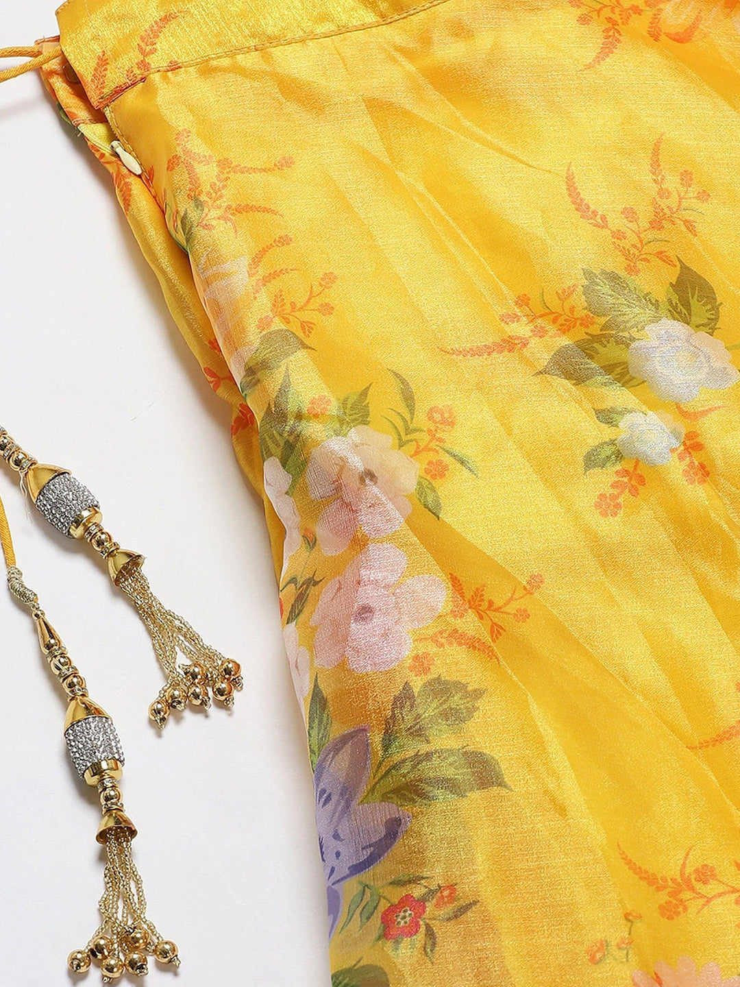 Yellow-Orange Designer Digital Printed Lehenga Choli