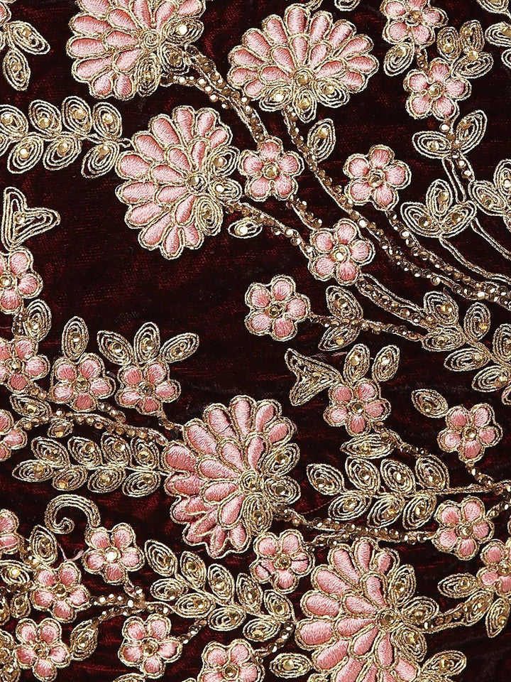 Exceptional Maroon Colored Wedding Wear Embroidered Lehenga Choli
