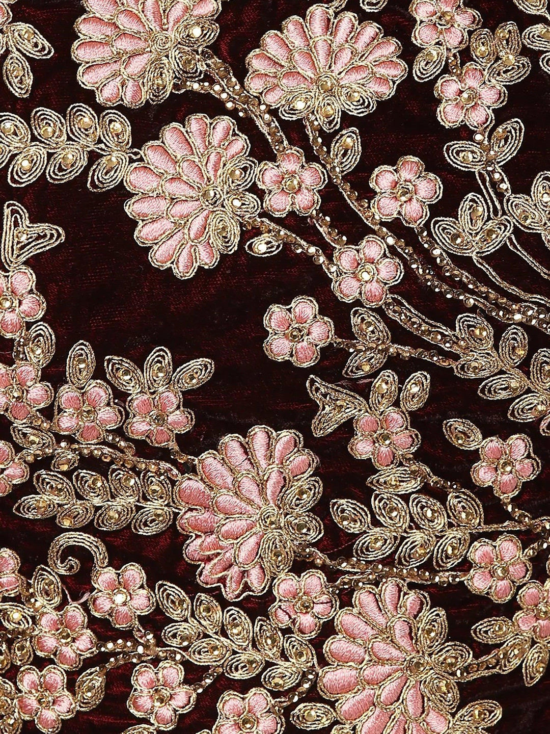 Maroon Colored Wedding Wear Embroidered Lehenga Choli