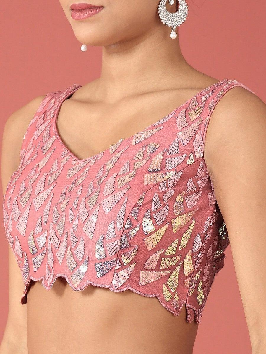 Pink Sequins Net Reception Wear Lehenga Choli