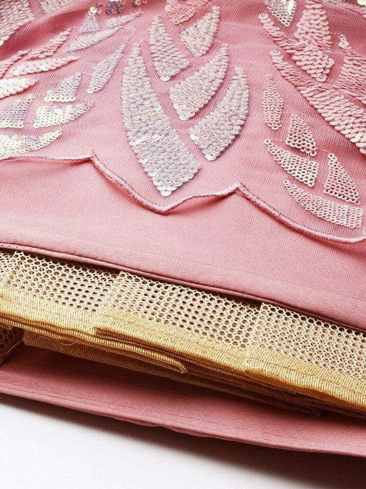 Pink Sequins Net Reception Wear Lehenga Choli
